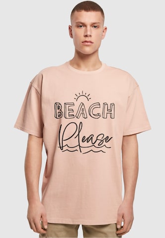 T-Shirt 'Beach Please' Merchcode en orange : devant