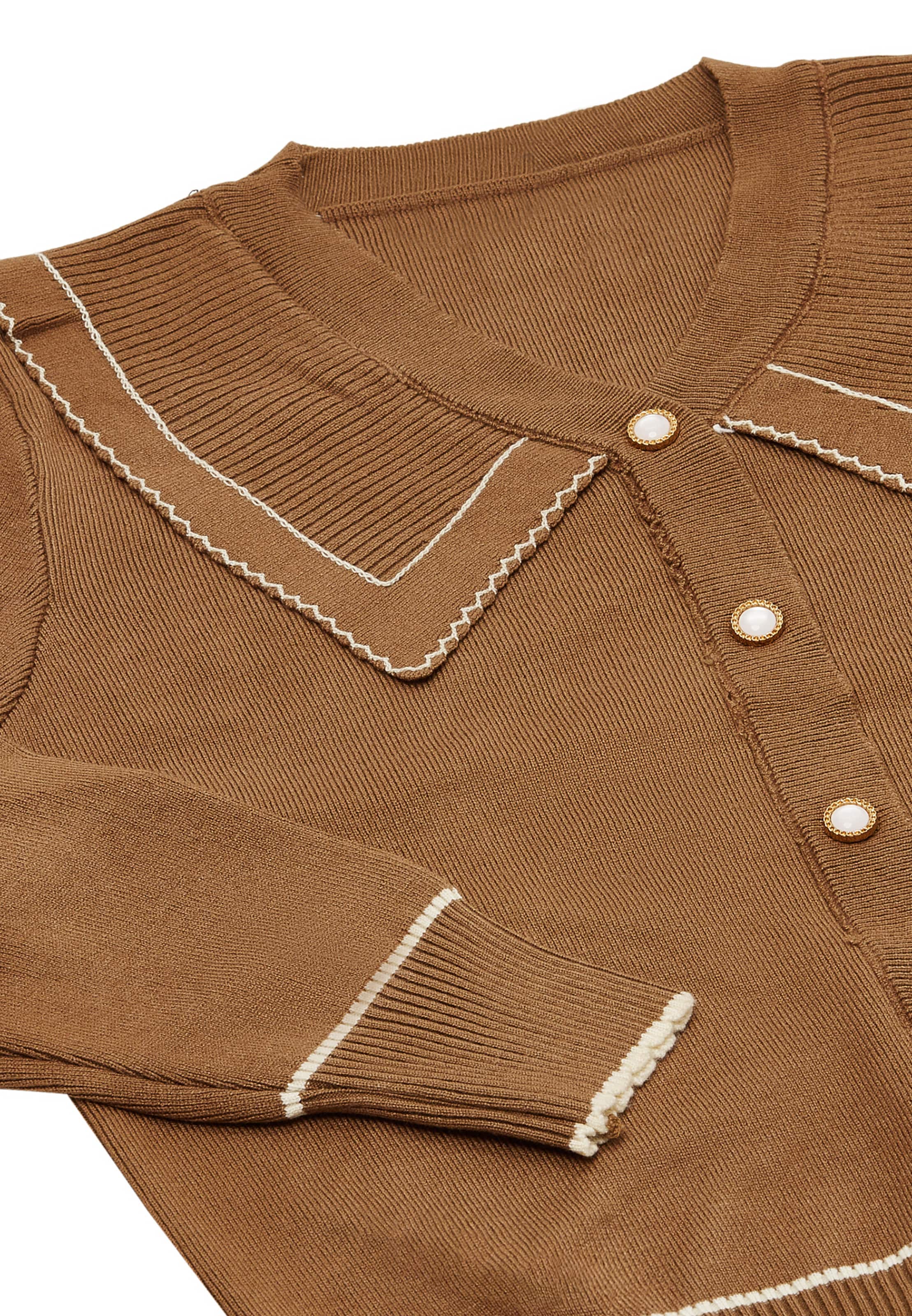 NAEMI Knit cardigan in Brown