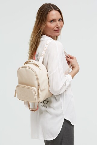 Soccx Backpack in Beige: front