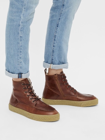 Bianco Lace-Up Boots 'BIACHAD' in Brown: front