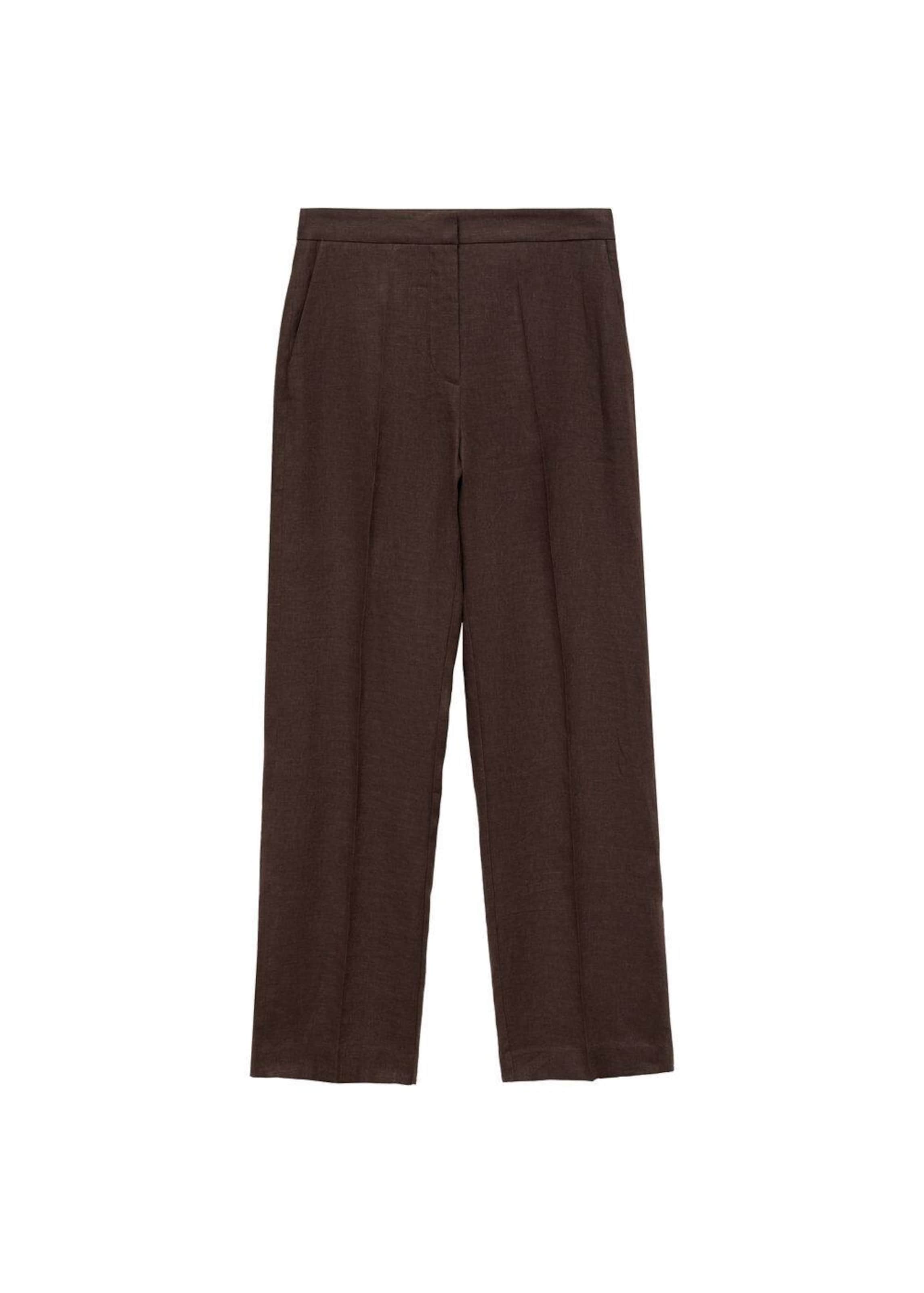 MANGO Voľný strih Nohavice s pukmi 'TEMPOLI' - Hnedá: predná strana