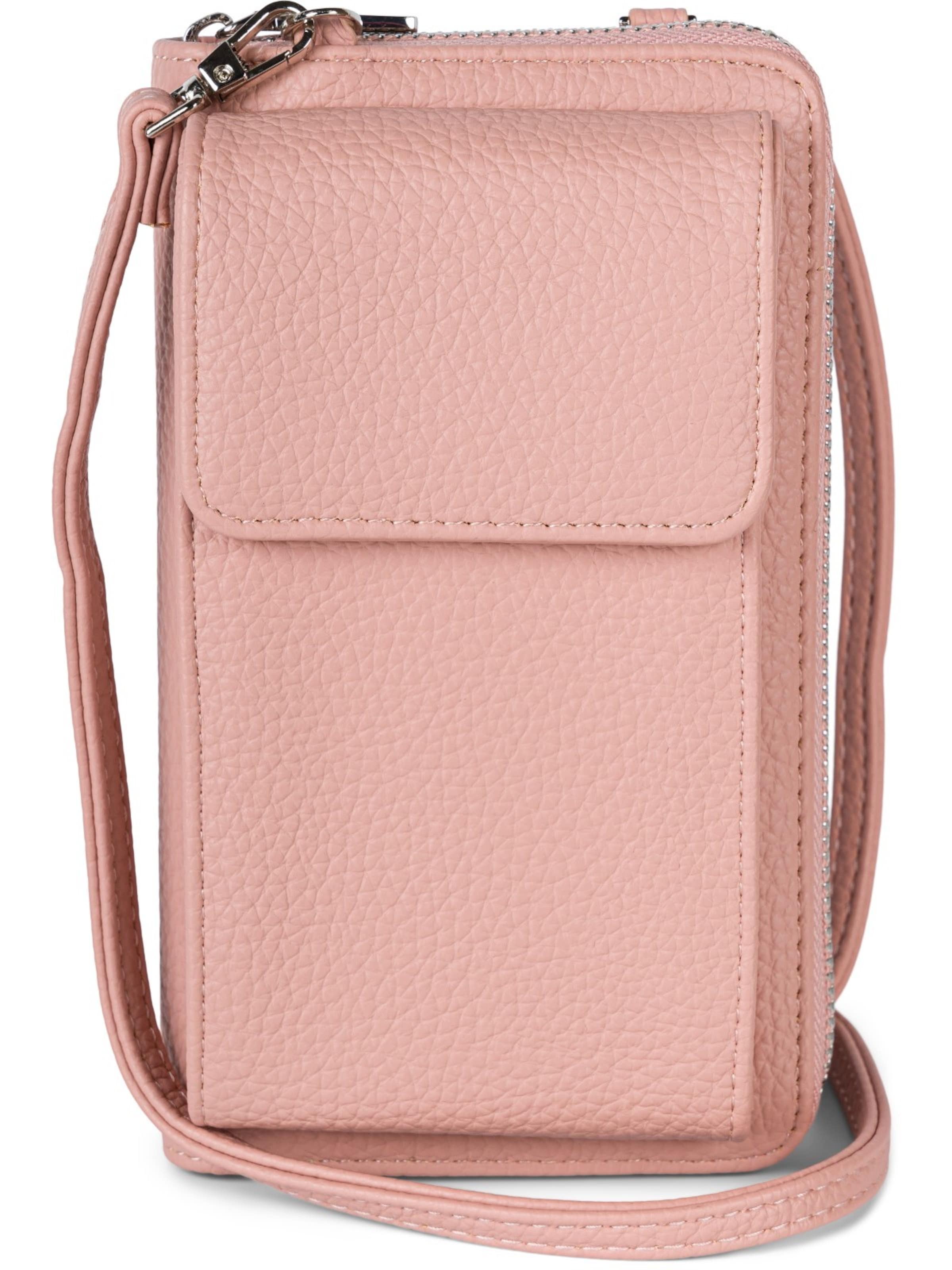 styleBREAKER Umhängetasche 'Umhängetasche mit Handyfach und RFID Schutz'‌‌‌‌ in Pink: Vorderseite