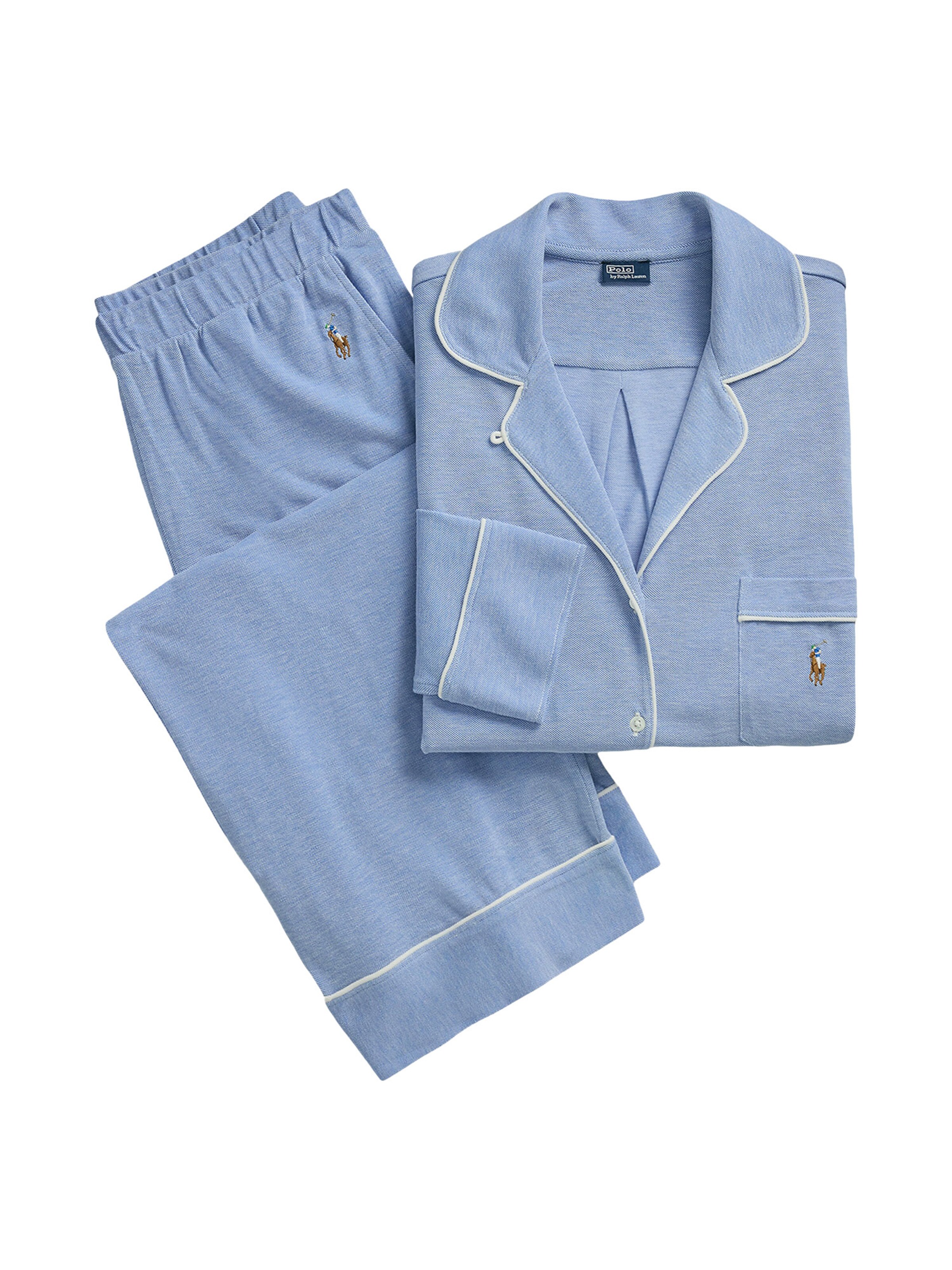 Pyjama ' Knit Oxford ' Polo Ralph Lauren en bleu : devant
