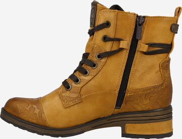 MUSTANG Lace-Up Ankle Boots in Yellow