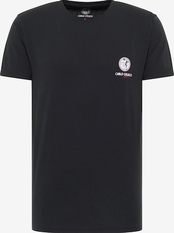 T-Shirt 'De Petris' Carlo Colucci en noir : devant