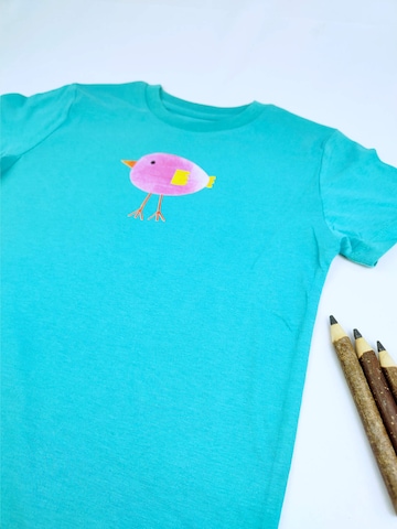 MelaDi Shirt 'Lila Vogel' in Blau