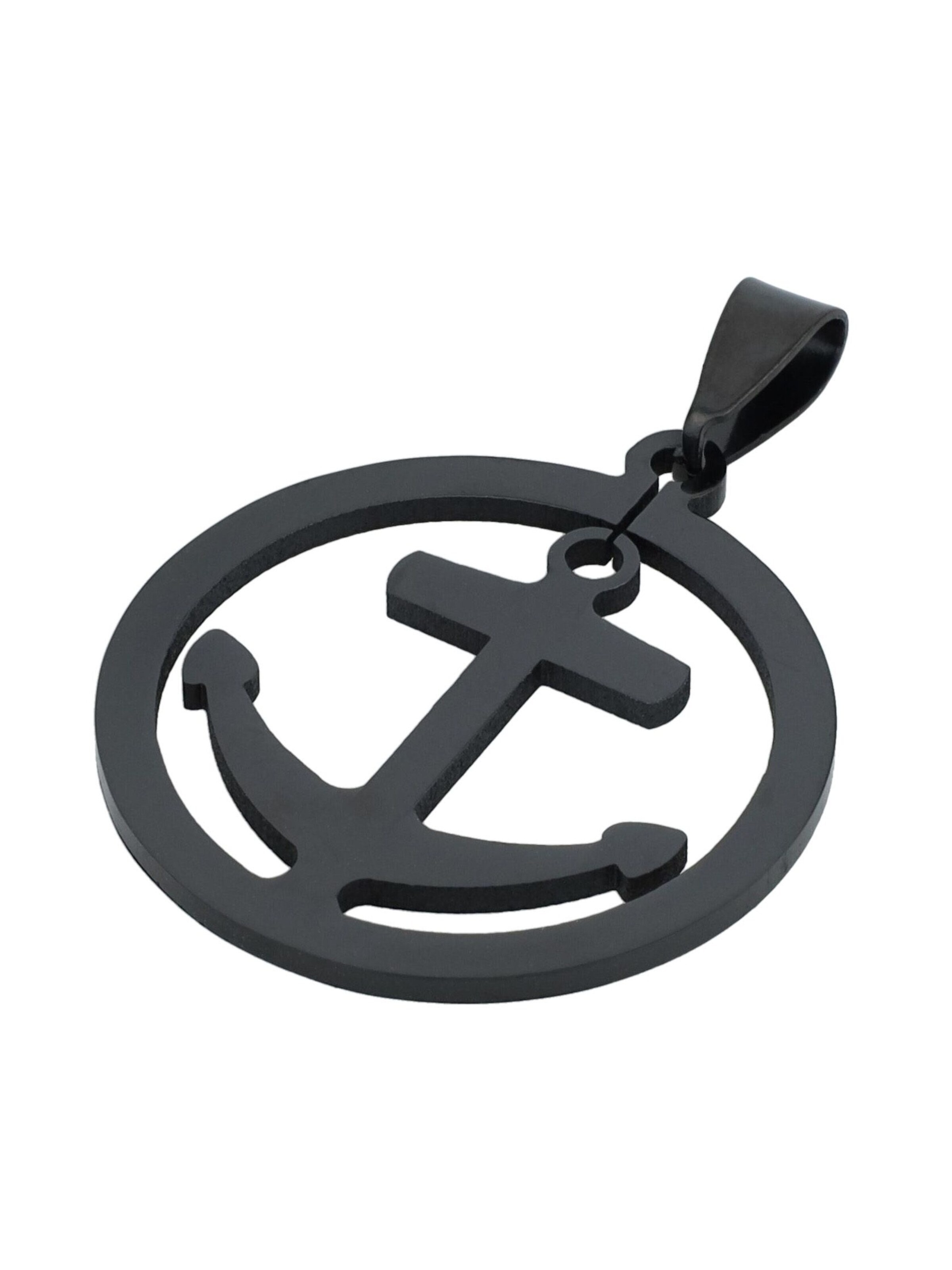 Akzent Pendant '"Nereus" Silber - Modern & Minimalistisch - Anker' in Black: front
