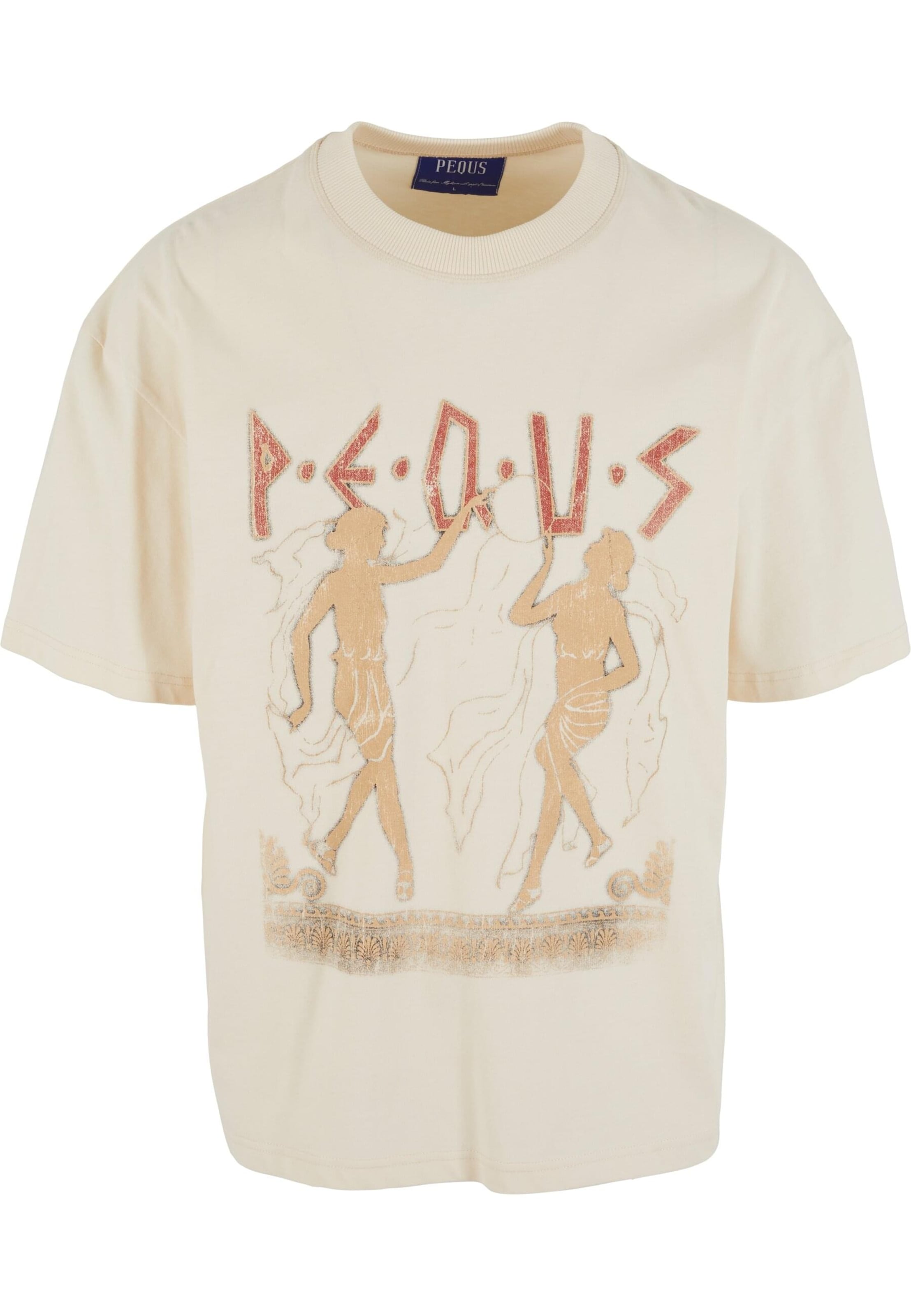 Pequs T-shirt 'Ancient Love Story' i beige: framsida
