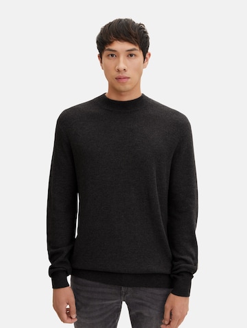 TOM TAILOR Sweater in Black: front