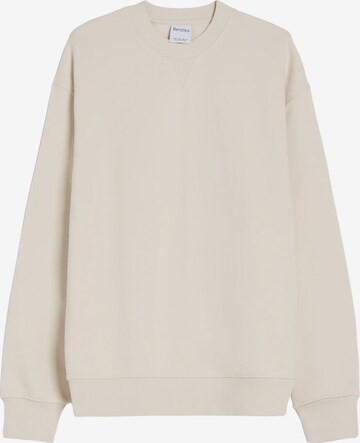 Sweat-shirt Bershka en blanc : devant