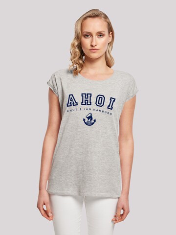 F4NT4STIC Shirt 'Ahoi Knut & Jan Hamburg' in Grau: Vorderseite