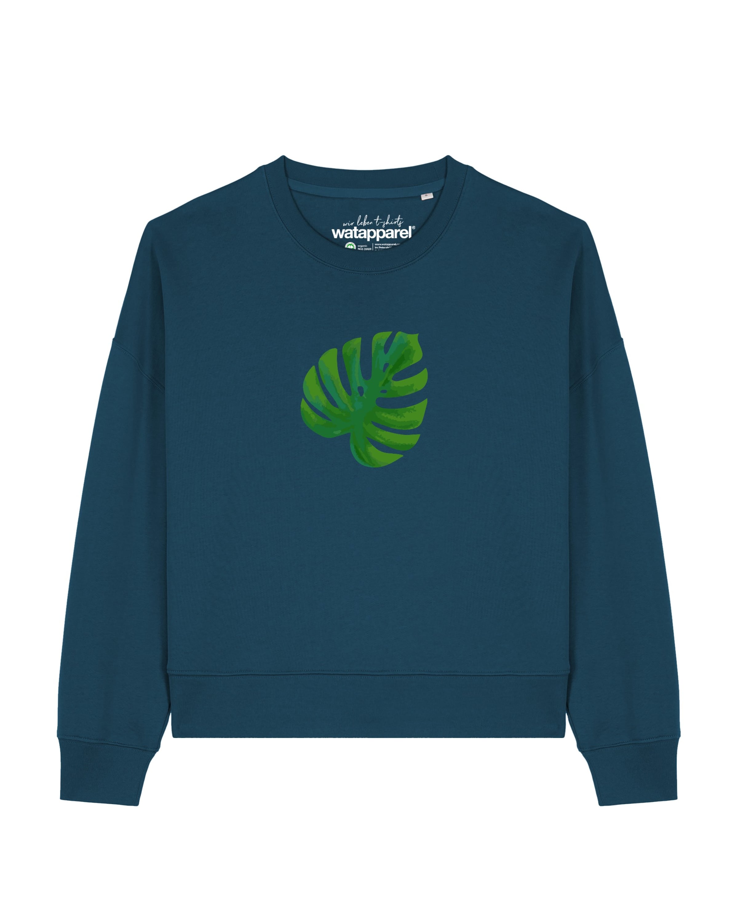 Felpa 'Monstera 2.0 ' di Watapparel in verde: frontale
