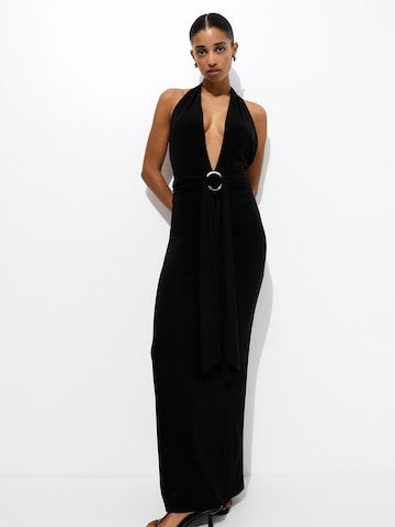 Pull&Bear Evening Dress in Black: front