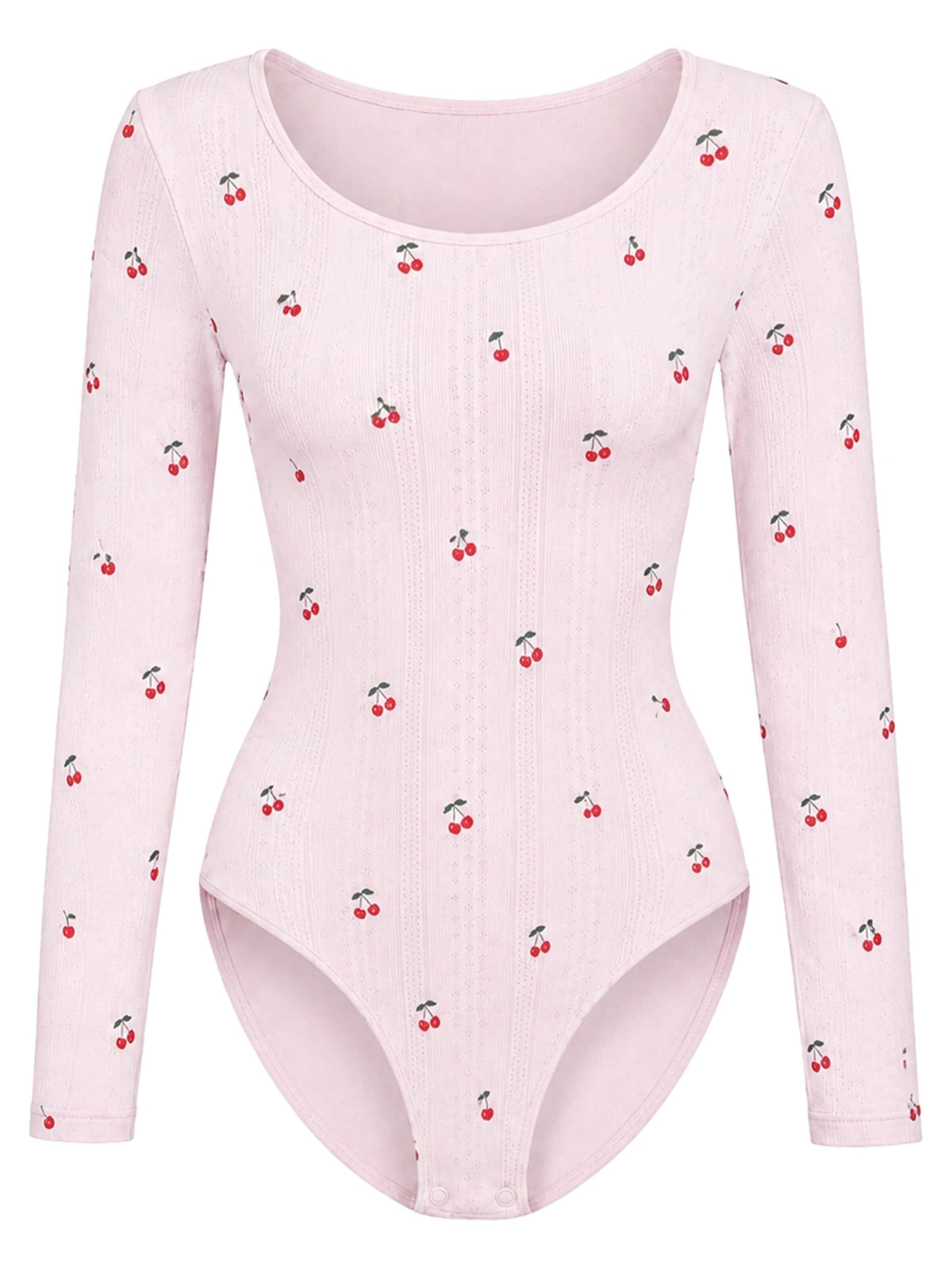 cfab - Body moldeador 'Longsleeve Bodysuit Sculpting Shapewear with Briefs' en rosa: frente