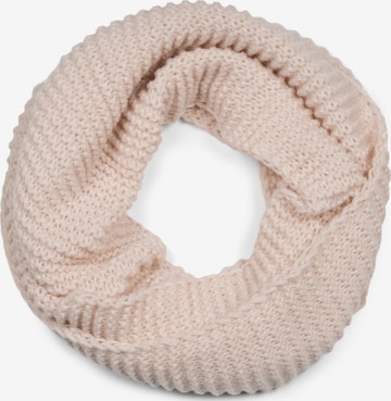 styleBREAKER Schlauchschal 'Strick Loop Wellenmuster' in Beige: Vorderseite