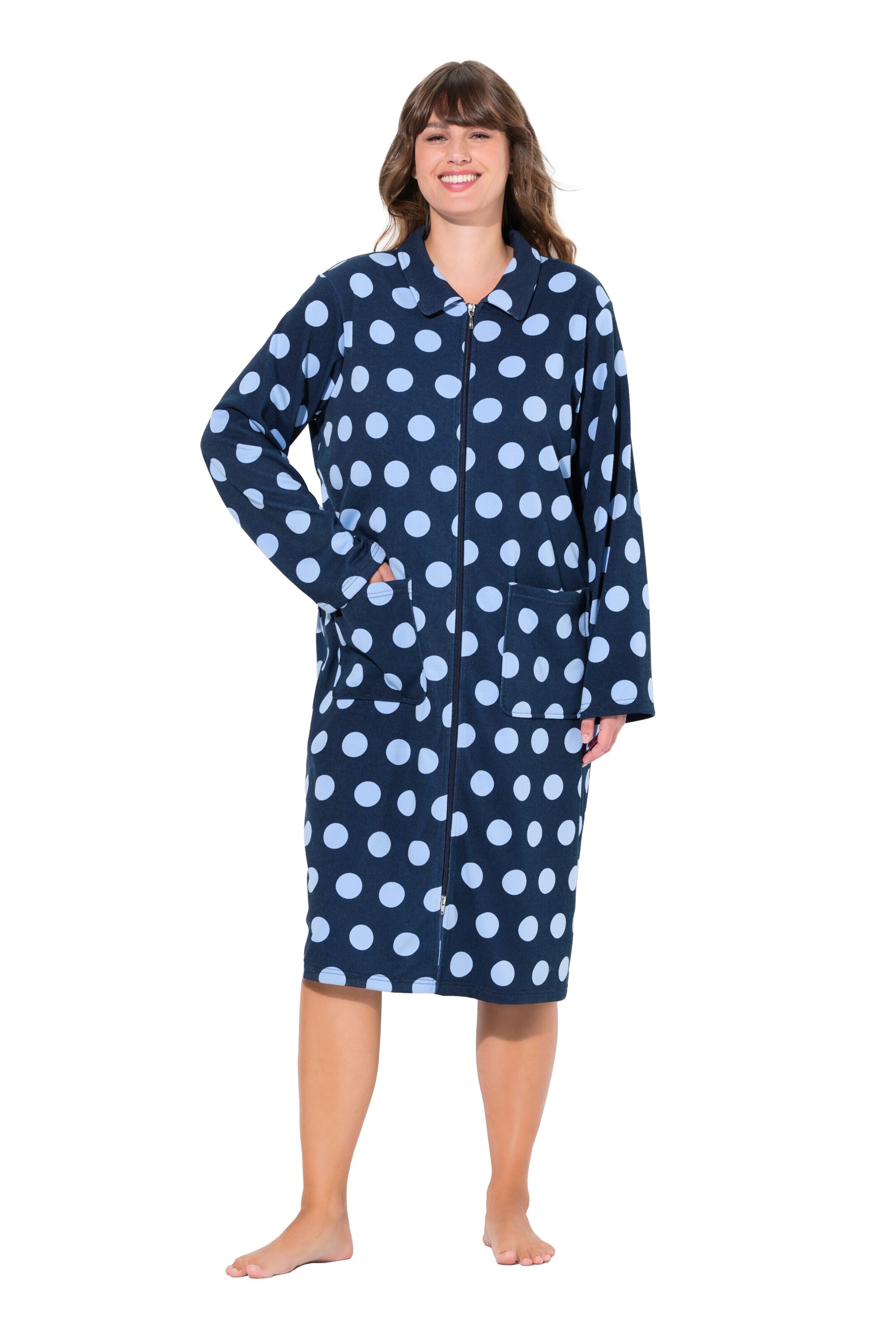 Ulla Popken Bademantel in Blau: Vorderseite