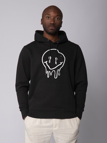Sweat-shirt ' Smiley ' Watapparel en noir : devant