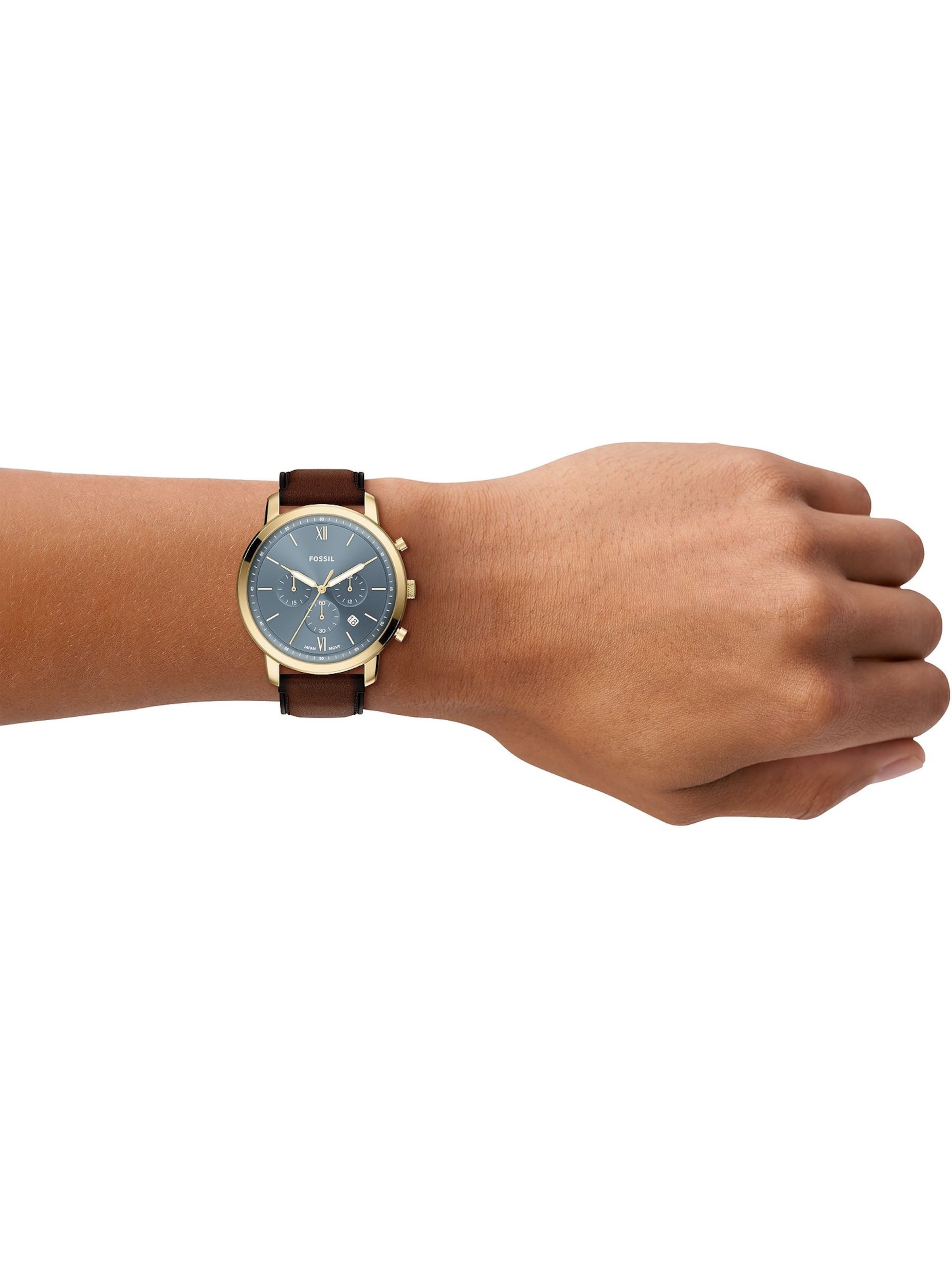 FOSSIL Analoguhr in Braun: Vorderseite