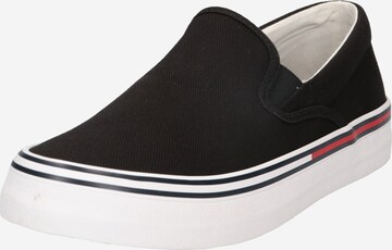 Tommy Jeans - Zapatillas sin cordones en negro: frente