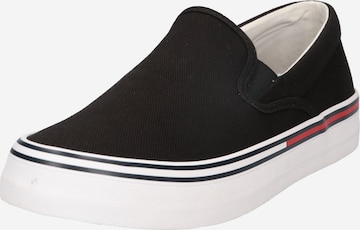 Tommy Jeans Slip-Ons in Black: front