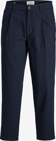 JACK & JONES Pleat-Front Pants 'Ollie Milo' in Blue: front