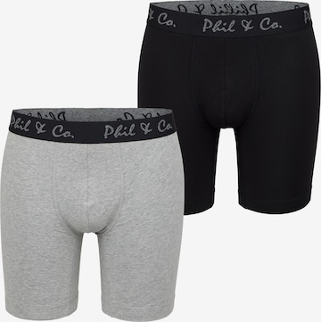 Phil & Co. Berlin Boxer shorts ' Long Boxer ' in Black: front