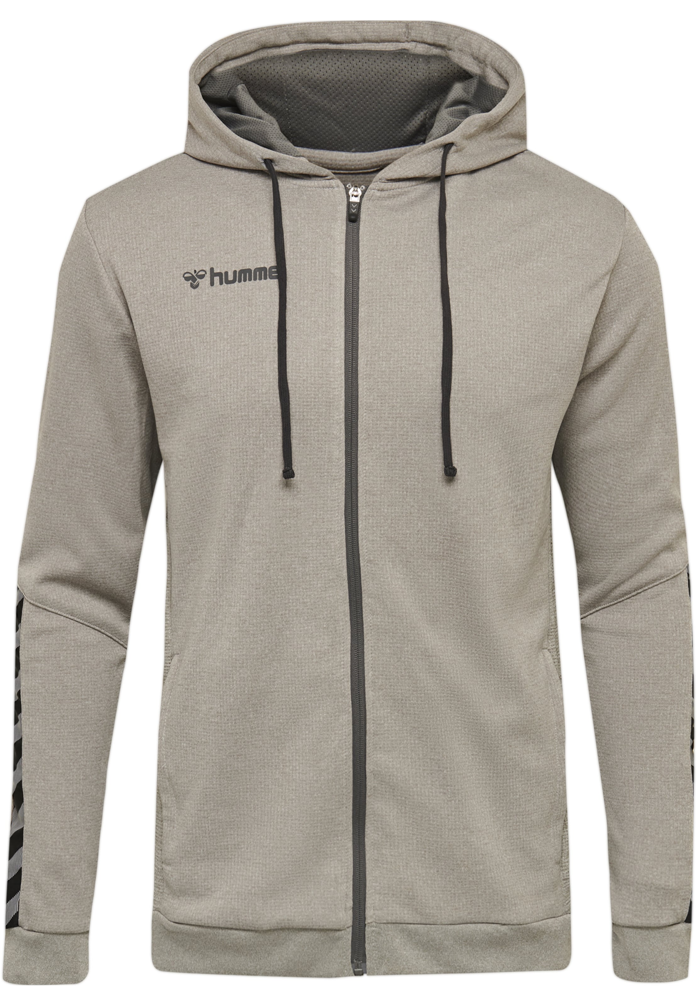 Hummel - Sudadera con cremallera deportiva en gris: frente