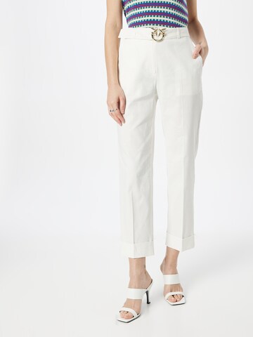 PINKO Regular Pleated Pants 'PLAZA' in White: front