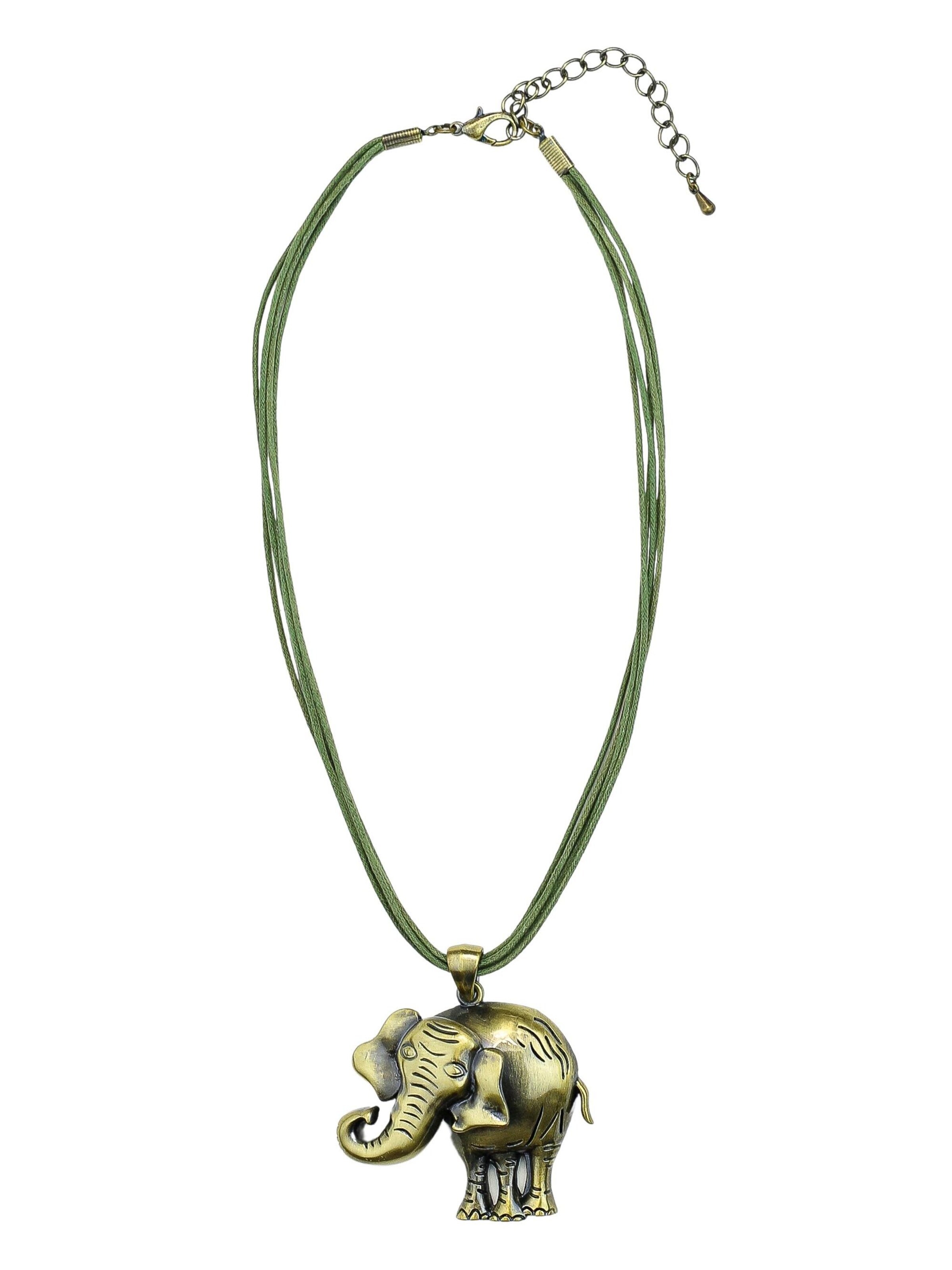 COLLEZIONE ALESSANDRO Kette 'Elefant'‌‌‌‌‌‌‌ in Onesize in grün, Produktansicht