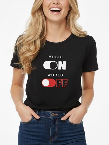 MAKAYA Shirt 'World Off'‌‌‌‌ in Schwarz