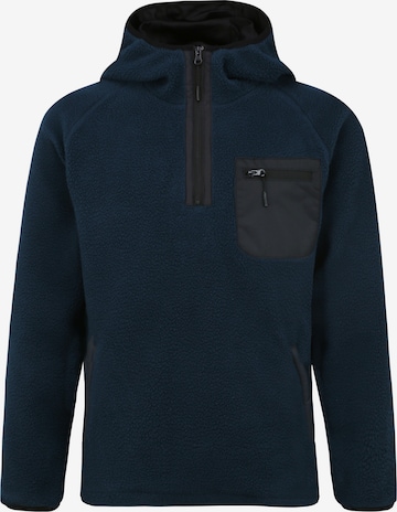 INDICODE JEANS Fleece Jacket 'Trent' in Blue: front