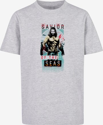 Maglietta 'Aquaman - Saviour Of The Seas' di ABSOLUTE CULT in grigio: frontale