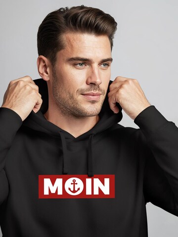 Neverless Sweatshirt 'Moin Anker' in Black