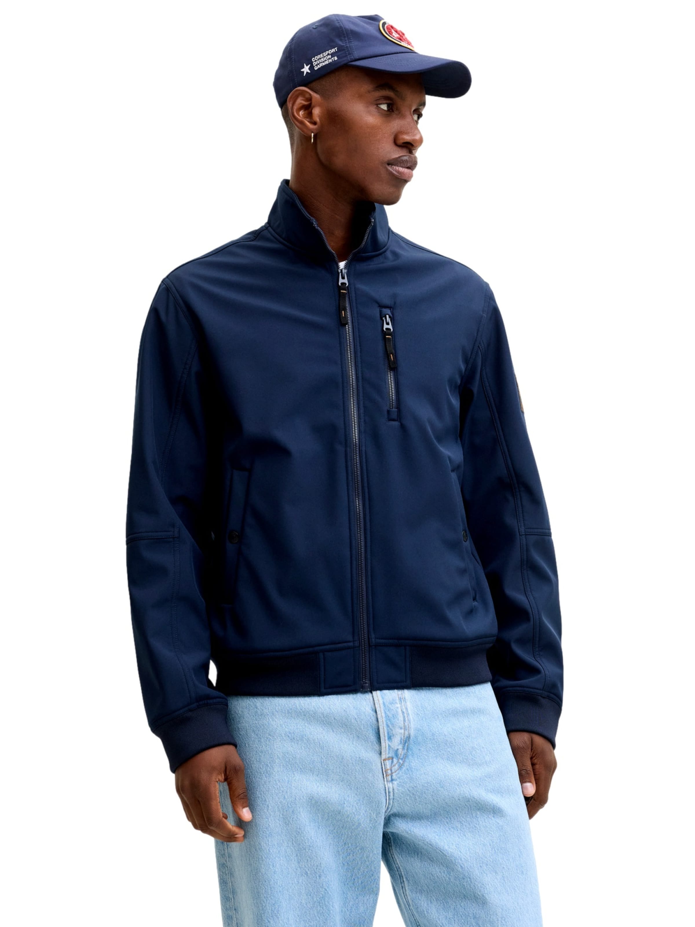 JACK & JONES Prehodna jakna 'JJEParker' | modra barva: sprednja stran