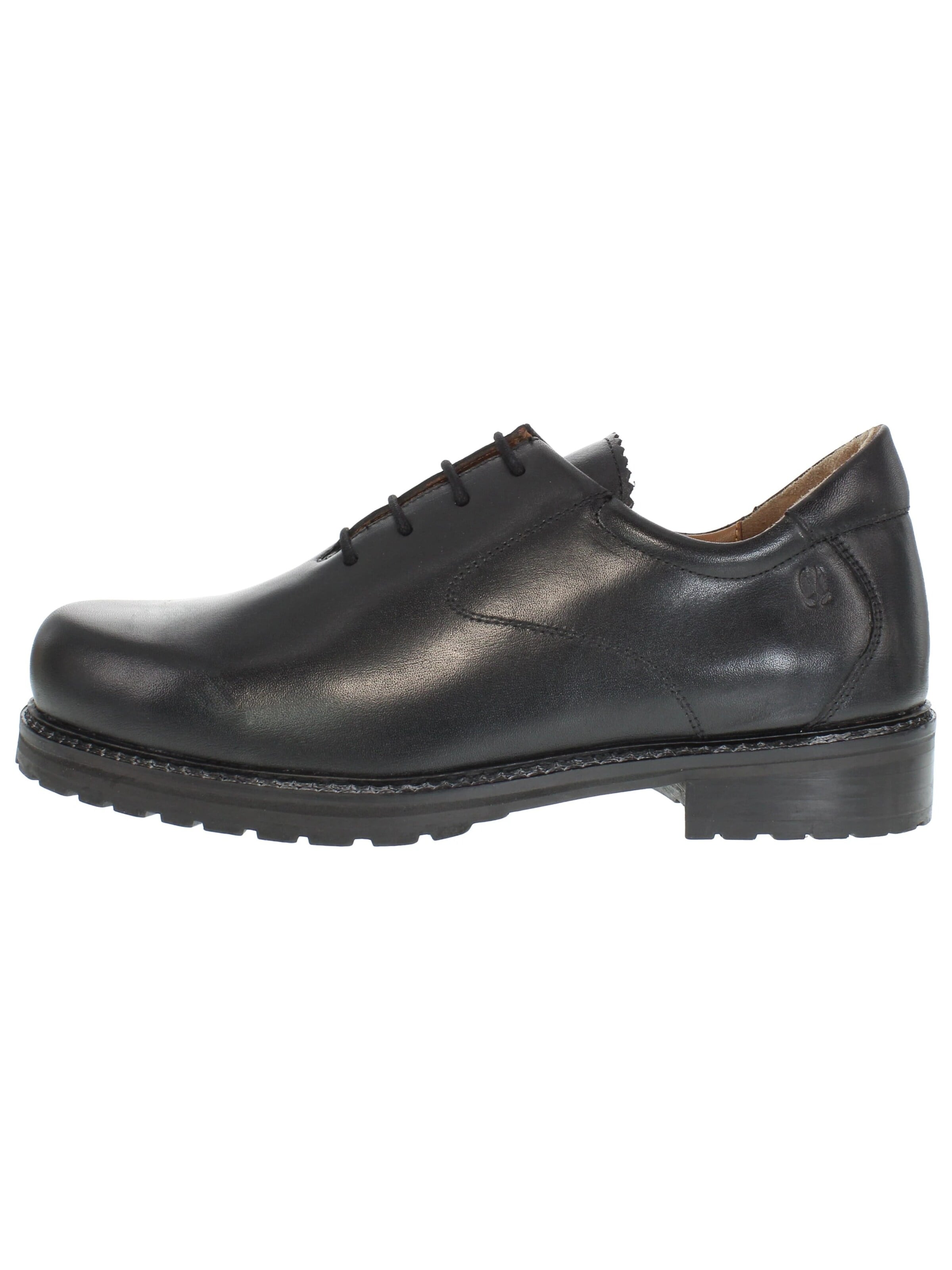 RAUSCHZEIT Traditional Shoes 'ALFONS - Haferlschuhe Mittelschnürer' in Black: front