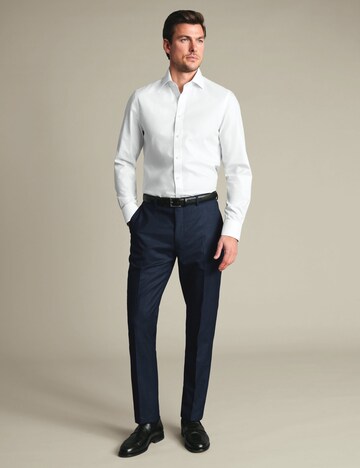 Charles Tyrwhitt Slim fit Pleated Pants in Blue: front