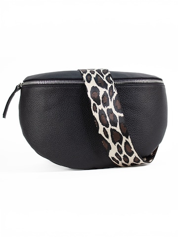 lePelou Gürteltasche 'SERENA large'‌‌‌‌‌‌‌ in Schwarz: Vorderseite