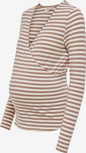 Only Maternity T-shirt 'Joy' en marron / blanc, Vue avec produit