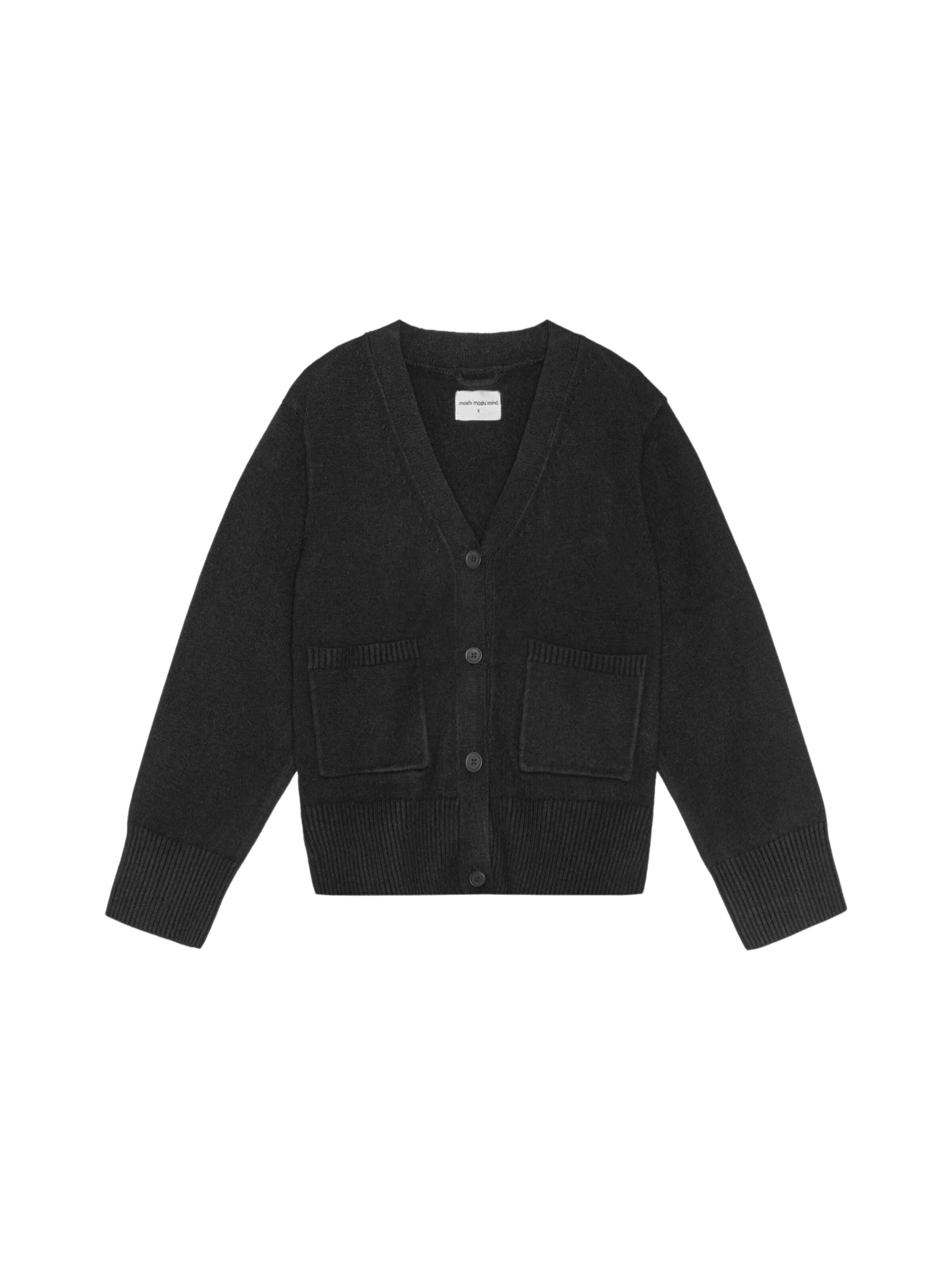 moshi moshi mind Kardigan 'Forest' – černá: přední strana