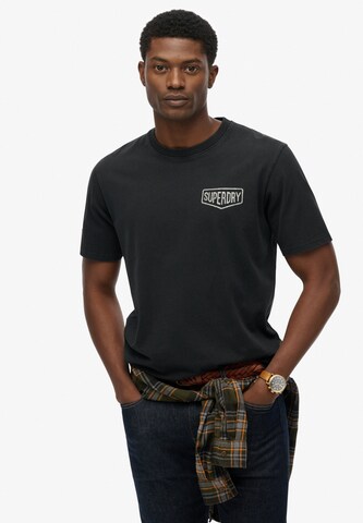 T-Shirt 'Work Tab' Superdry en noir : devant
