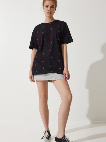 juoda Happiness İstanbul Marškinėliai