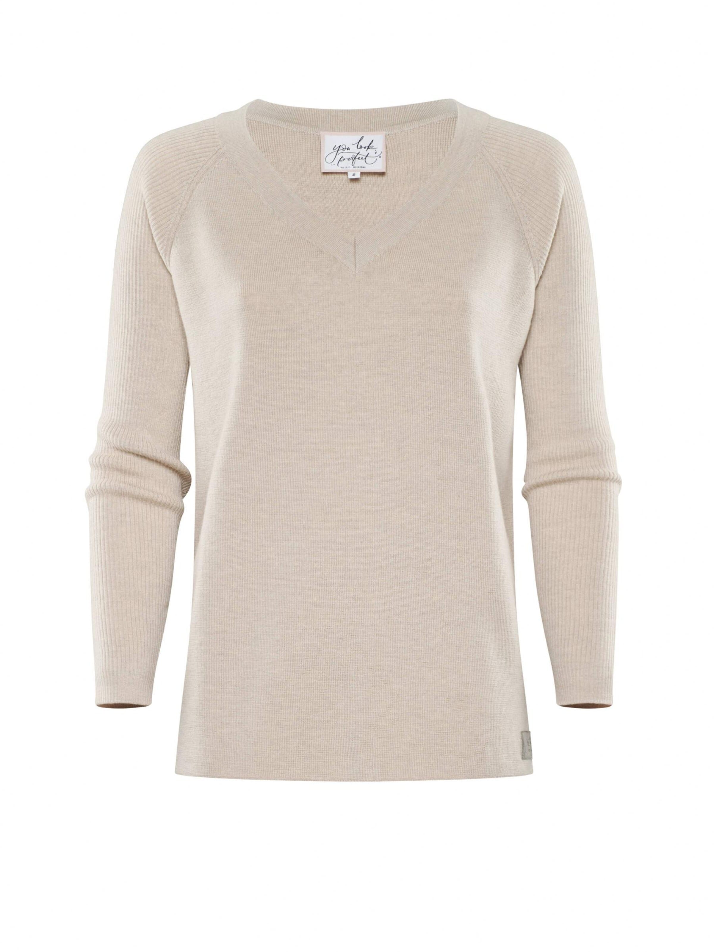 Pull-over 'DORINA' YOU LOOK PERFECT en beige : devant