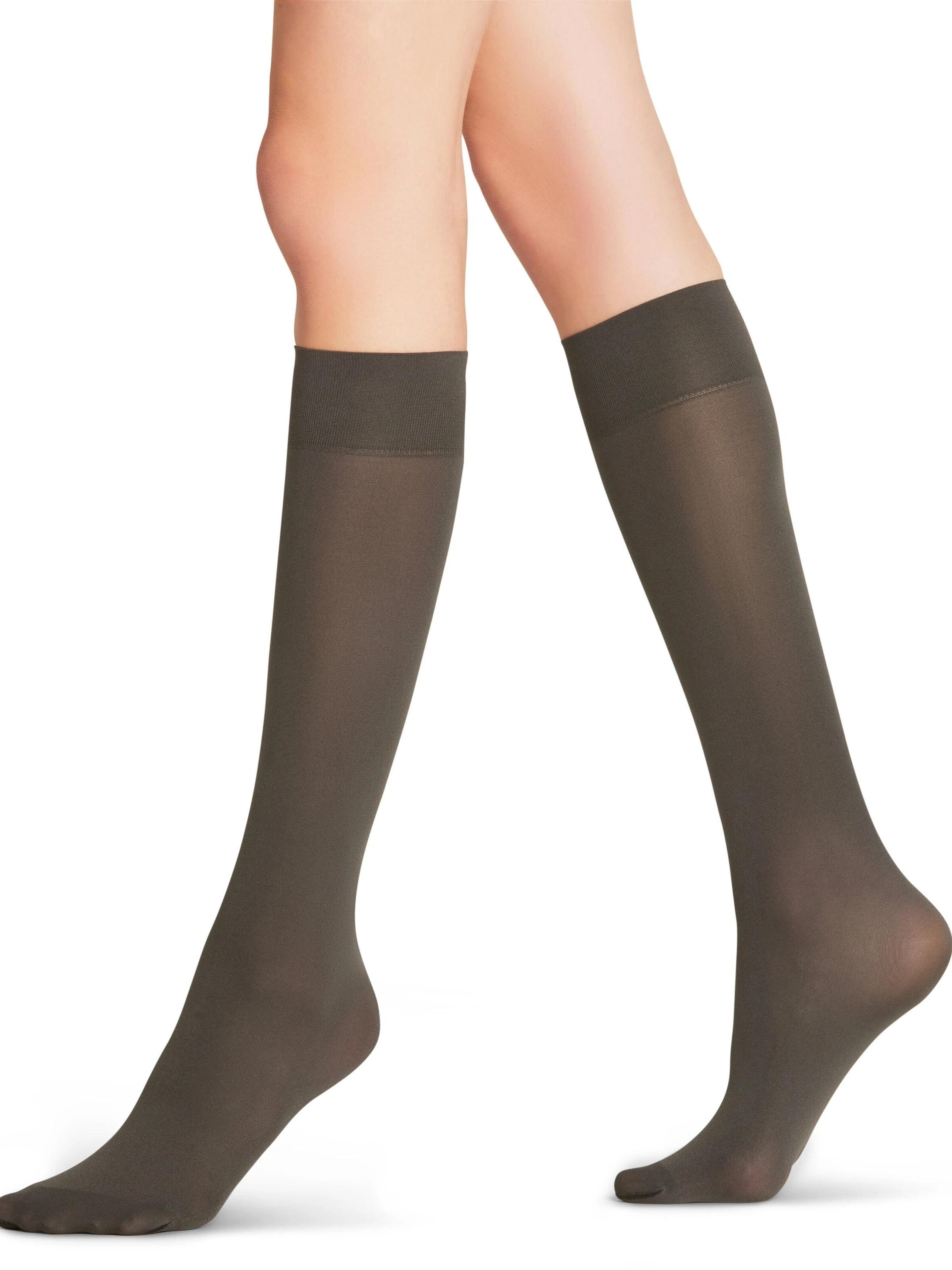 FALKE Overknee Strümpfe 'Seidenglatt'‌‌‌‌‌‌‌‌‌ in Grau: Vorderseite