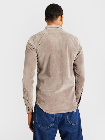 DIESEL Regular fit Button Up Shirt 'D-VEGA' in Brown