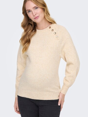Only Maternity Pullover 'OLMEmma' i beige: forside
