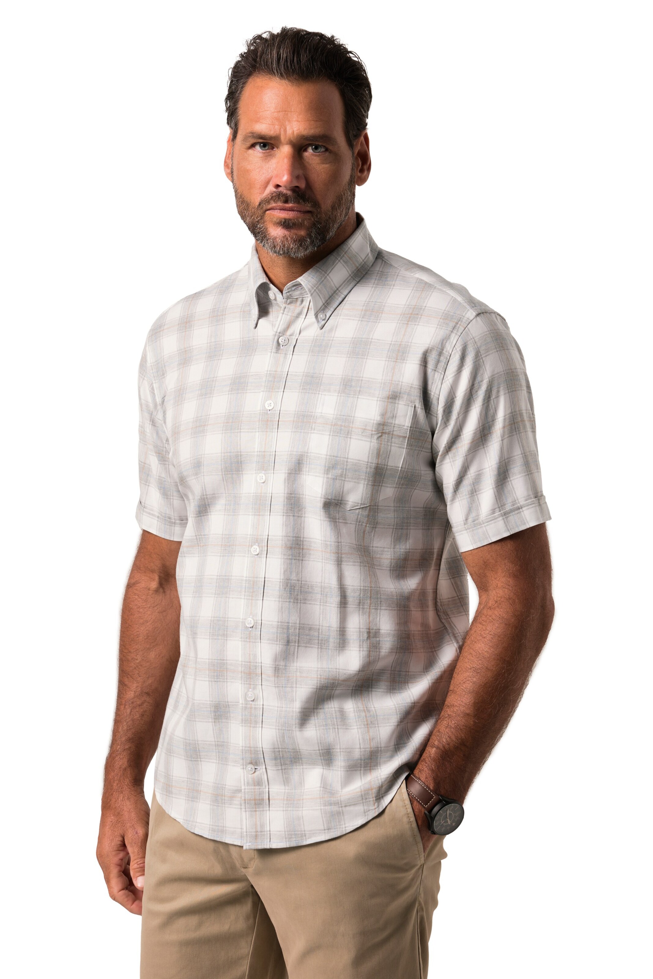 JP1880 Regular fit Overhemd in Wit: voorkant