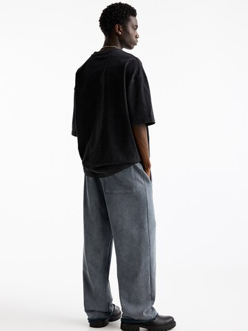 Wide leg Pantaloni de la Pull&Bear pe gri