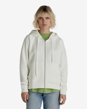 G-Star RAW Zip-Up Hoodie in White: front