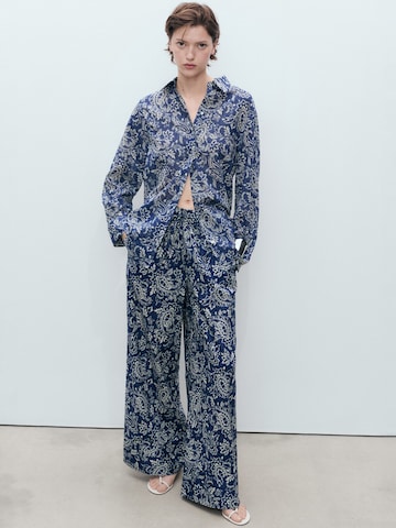 MANGO Loose fit Pants 'NEMO' in Blue