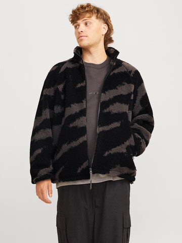 JACK & JONES Fleecejacke 'JCOTerrain' in Schwarz: Vorderseite